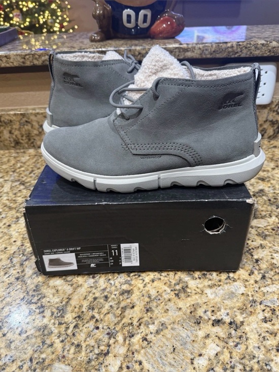 Sorel Shoes - Sorel Explorer 2 Drift Waterproof Grey Suede Chukka Bootie Womens